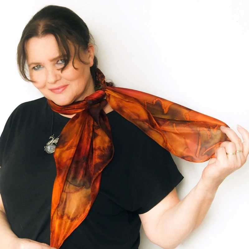 Hedvábný šátek -Podzimní listí