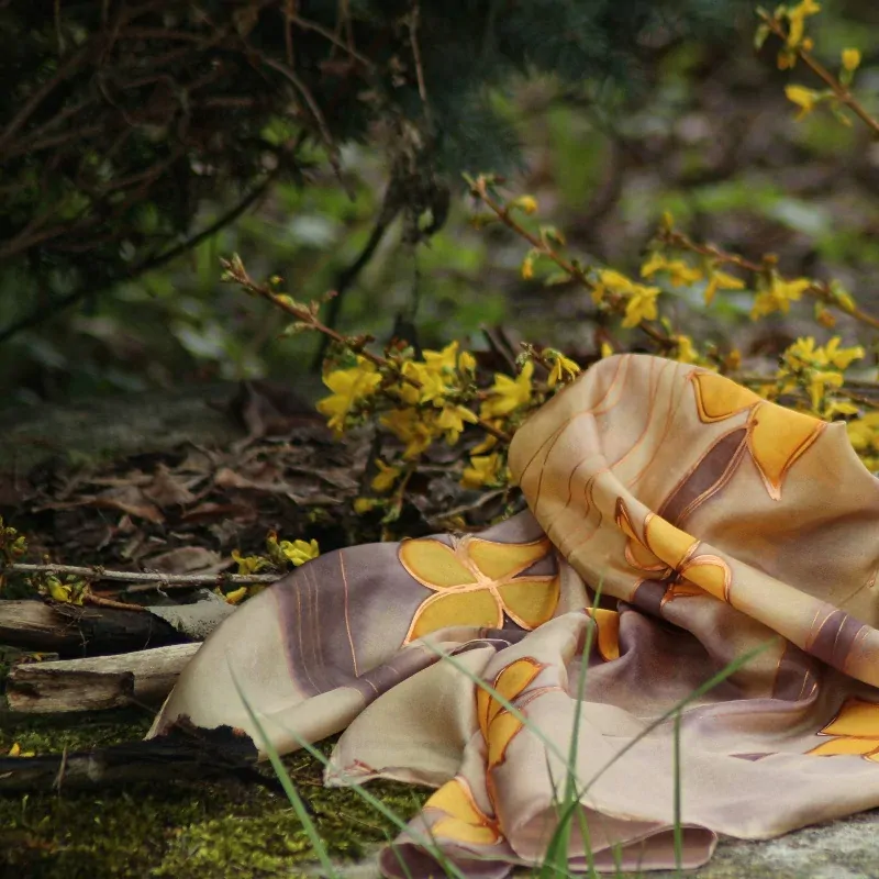 Hedvábný šátek - Zlatý déšť