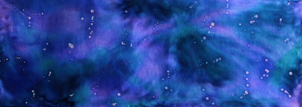 Hedvábný nákrčník - Fialovo tyrkysové nebe