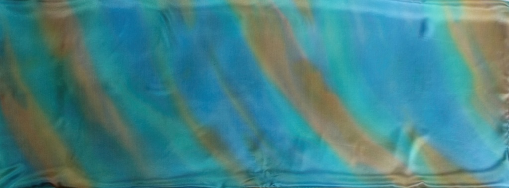 Hedvábný nákrčník - Béžovo blankytný