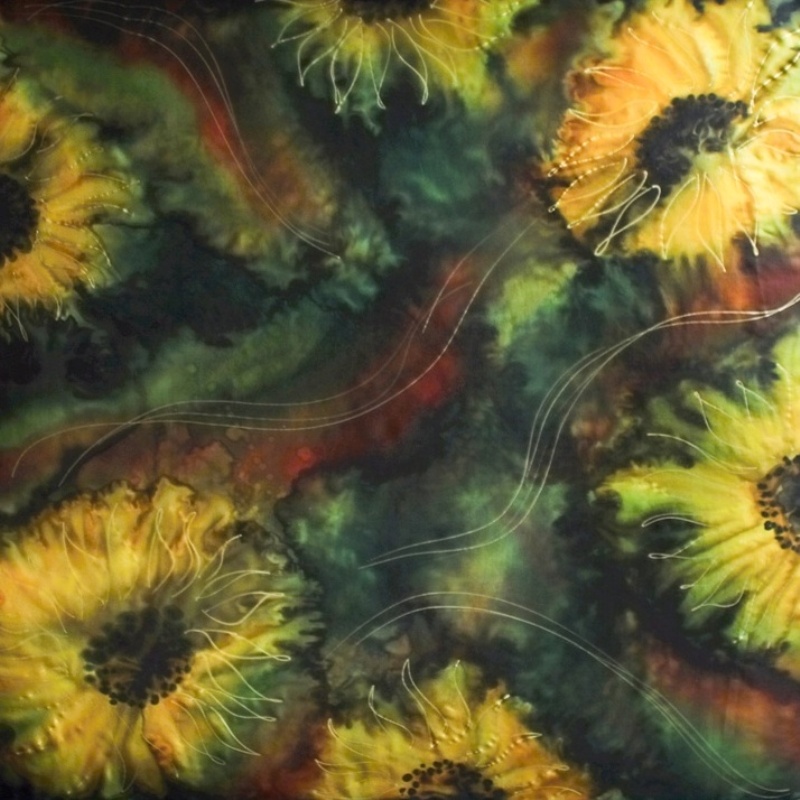 Hedvábný šátek - Slunečnice