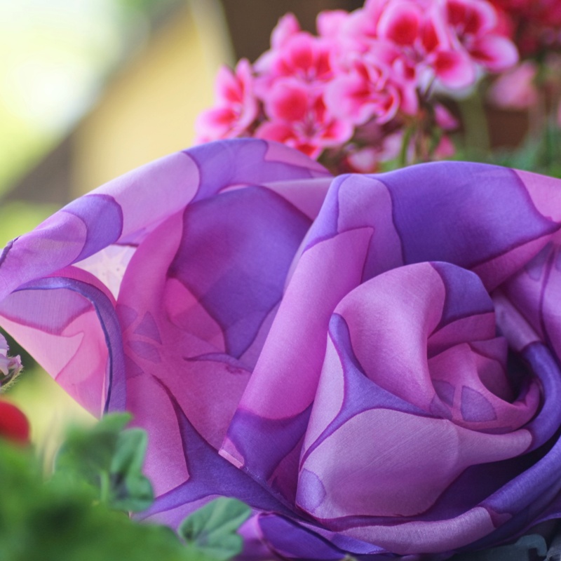 Hedvábný šátek - Klematis