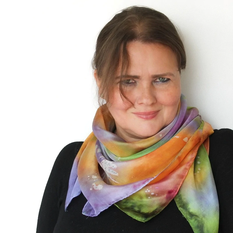 Hedvábný šátek - Rozkvetlá louka